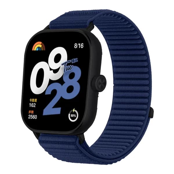 Нейлоновый ремешок, подходит для Redmi Watch 4/5, Xiaomi Mi Band 8/9 Pro. Имеет застежку-липучку для мягкой и удобной посадки, устойчивой к деформации.
