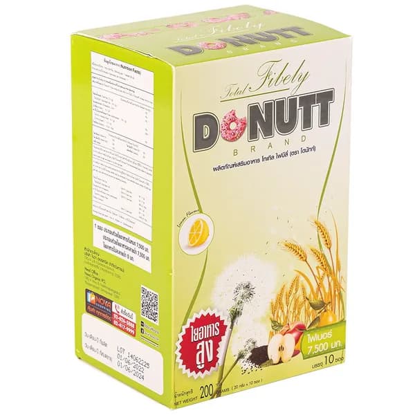 Клетчатка растительная для приготовления детокс-напитка Donutt Brand, упаковка 10 пакетиков по 20 гр