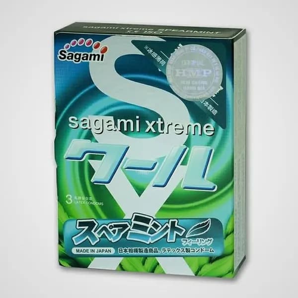 SAGAMI Xtreme Mint Презервативы Xtreme Mint латексные с ароматом мяты 3шт