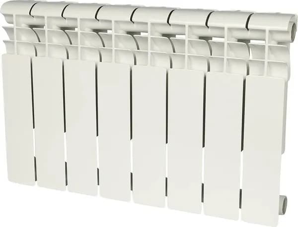 Радиатор отопления ROMMER / Роммер Profi 350 RAL-1210-035008 плоскосекционный, вертикальный, настенный, алюминиевый, белый, 8 секций, теплоотдача 928Вт, размером 420х800мм / батарея