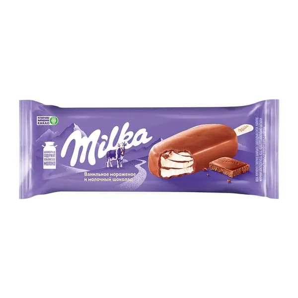 Мороженое Эскимо Ванильное в молочном шоколаде 90 мл Milka