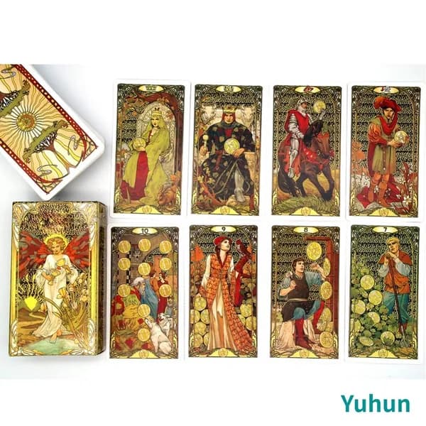 Колода Таро Golden Art Nouveau, 78 карт, мелованная бумага