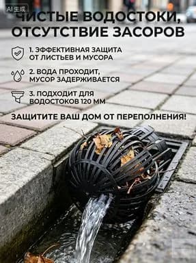 Сетка для водостока 120 мм, защита водостока от листьев и засоров *4