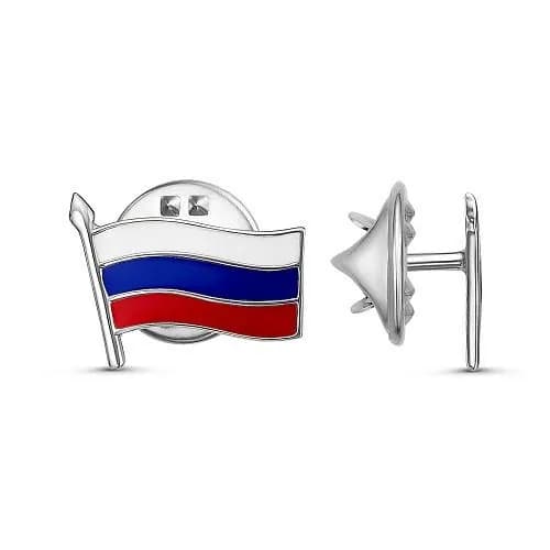 Значок " Флаг России" Красная Пресня из серебра