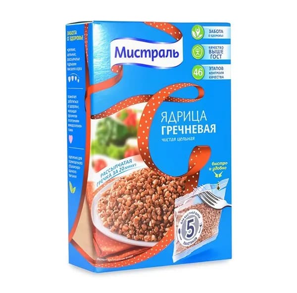 Мистраль Гречка, ядрица, 5 шт по 80 г /