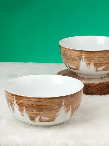 Салатники новогодние набор 2 шт 650 мл Winter Forest фарфор