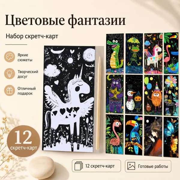 Бумага для рисования, 12 лист., шт