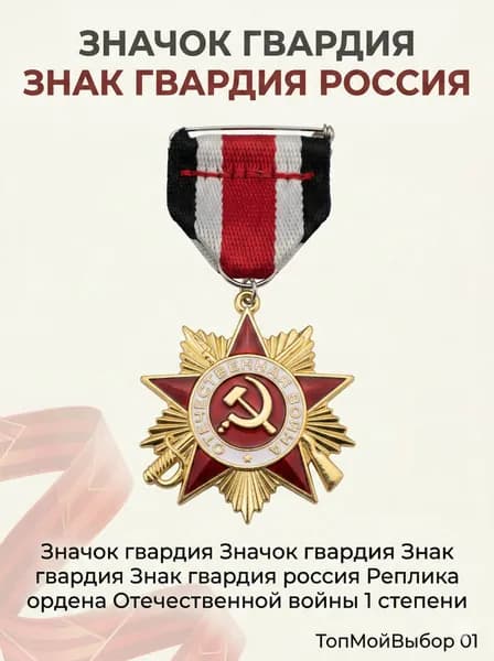 значок гвардия знак гвардия знак гвардия россия Орден Отечества I степени