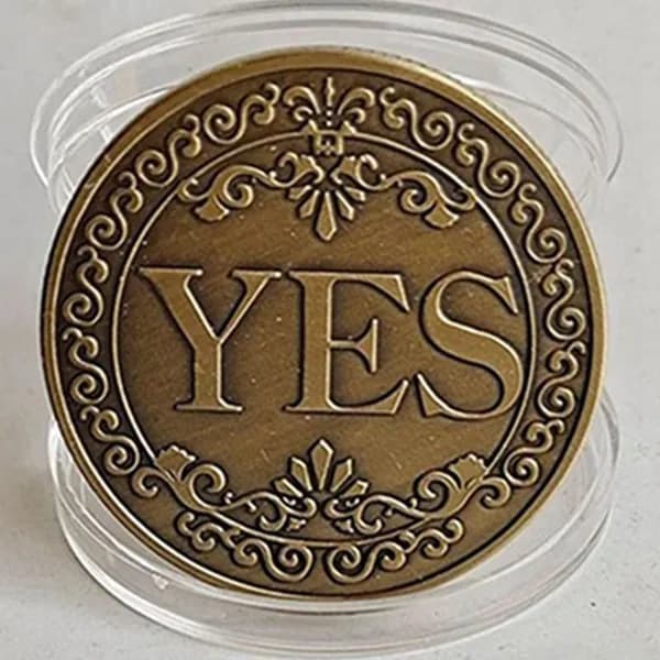 Ретро-стиль двусторонняя монета YES/NO классическая металлическая монета удачи