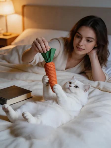 13CM,Игрушка для кошек в форме морковки, с встроенным генератором, устойчивая к царапанию и укусу, плетёная из джутового шнура