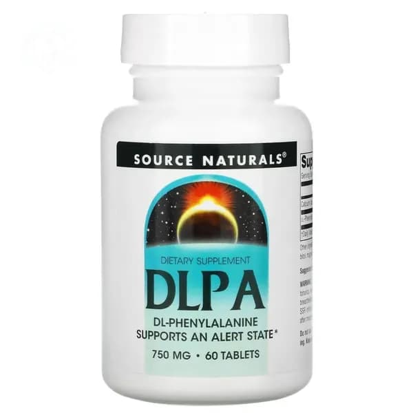 , DLPA (DL-фенилаланин), 750 мг, 60 таблеток