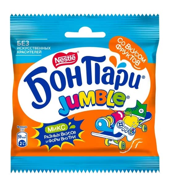 Бон Пари . Jumble . Мармелад жевательный со вкусом фруктов, 40г
