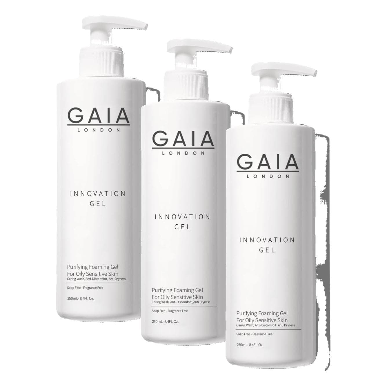 Очищающий гель для лица для сухой и жирной кожи Innovation Gel 250 мл (3 шт. в упаковке)