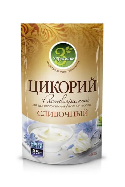 Цикорий растворимый ЗДРАВНИК со вкусом сливочный, 85г x 3 упаковки