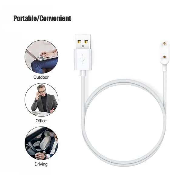 Зарядный кабель для Huawei Band 7, Honor Band 6 Pro, Huawei Watch Fit и детских часов 4X Pro, белый, 1 м