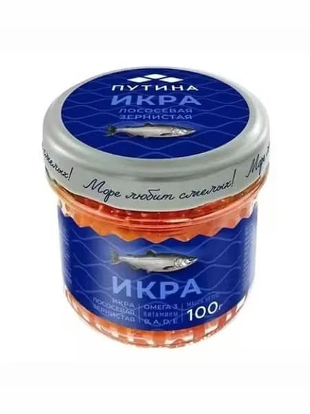 Икра лососевая Путина зернистая 100 г