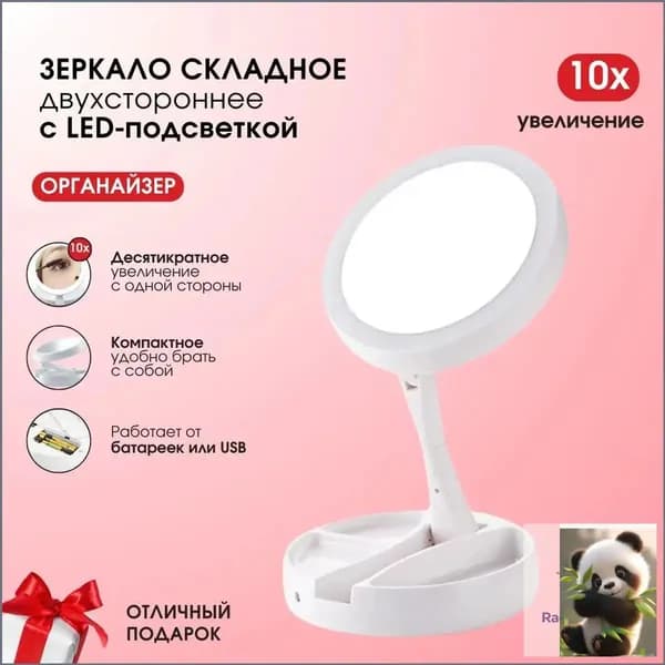 Зеркало гримерное, 15.5 см х 33 см, 1 шт