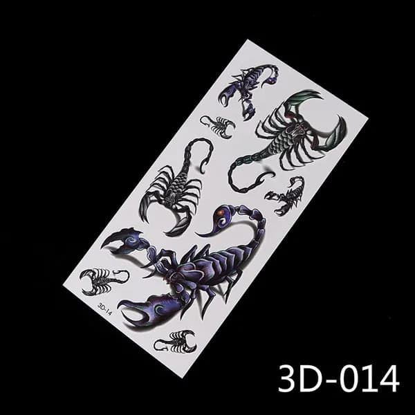 Стикер татуировки цвета скорпиона 3D