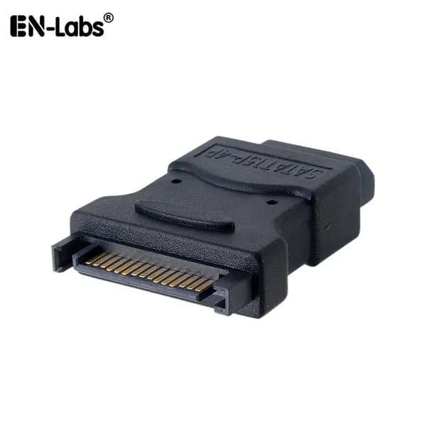 EN-Labs Кабель для компьютерной периферии SATA 15-pin/Molex 4pin, 0.05 м, черный матовый