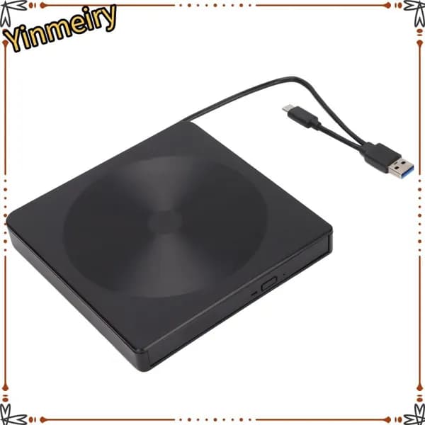Внешний DVD-привод, простой в использовании, для ноутбуков и настольных ПК, с кабелем