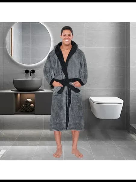 Халат мужской махровый с капюшоном длинный 5XL