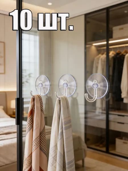 5/10 шт. Сверхпрочный прозрачный крючок с присоской