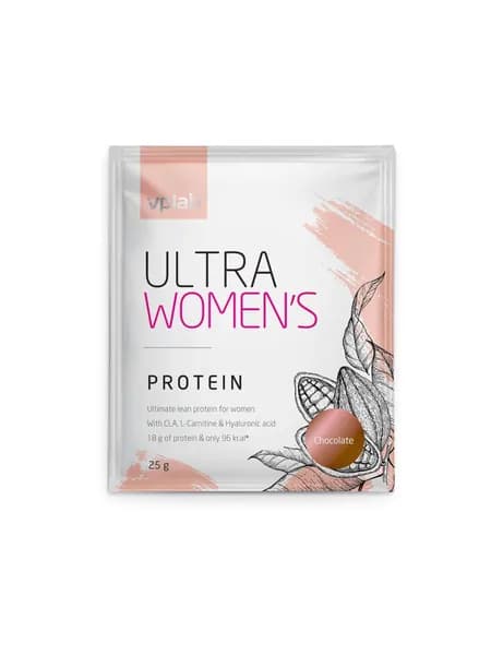 Vplab Протеин сывороточный + Л карнитин, порошок 25г со вкусом шоколада, Ultra Women's Protein, Спортивное питание, протеиновый коктейль для набора мышечной массы, для похудения женщинам