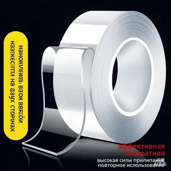 Клейкая лента канцелярская 50 мм x 1 м, 1 шт.
