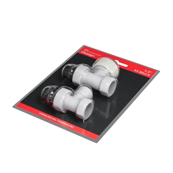Набор термостатический прямой Royal Thermo Design 1/2М30х1,5 (Белый)
