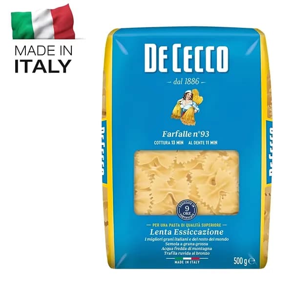 Макароны De Cecco из твердых сортов пшеницы Фарфалле №93 500 г