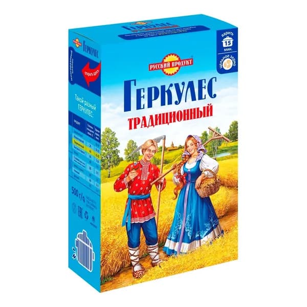 Хлопья Русский Продукт Геркулес традиционный овсяные 500 г