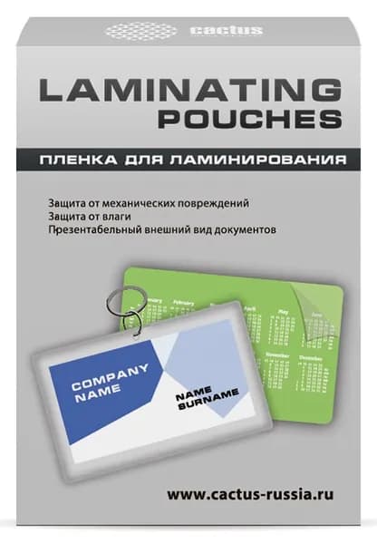 Пленка для ламинирования 100шт Cactus 125мкм глянцевая, 80x111мм (CS-LPG80111125)