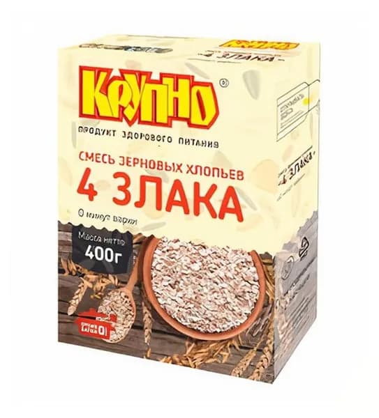Хлопья Крупно 4 злака, 400 г