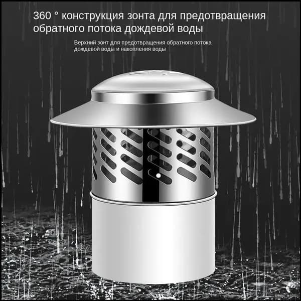 Зонт из нержавеющей стали f75 мм, универсальный,Воздухозаборник для зонта