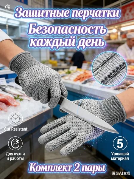 Перчатки от порезов 1 пара для садовых работ защита рук при обрезке растений и работе с инструментами прочные и удобные