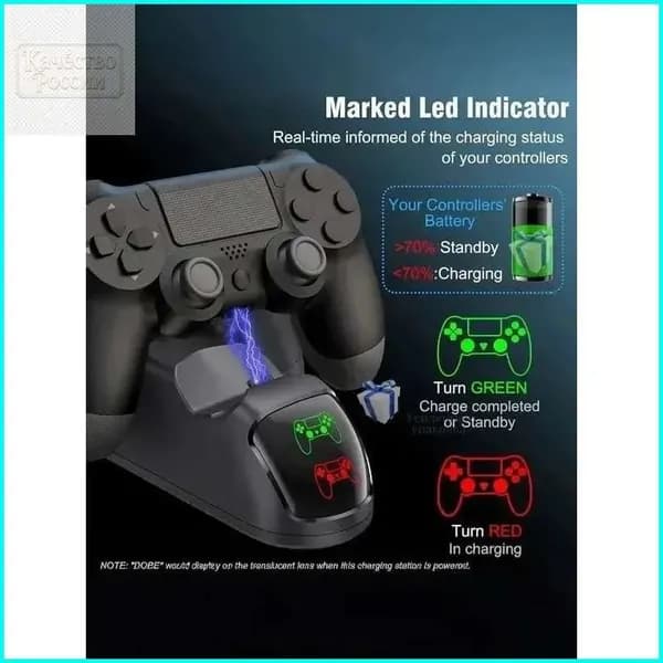 Док-станция для зарядки двух геймпадов PS4 Pro Slim DualShock 4