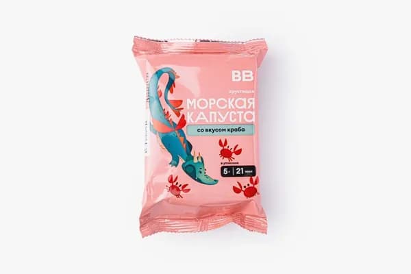 Морская капуста хрустящая со вкусом краба, 5 г
