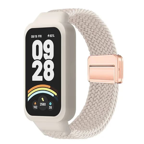 Нейлоновый плетеный ремешок для Xiaomi Band 9Active, дышащий спортивный ремешок для Redmi Band 3, Магнитная застежка