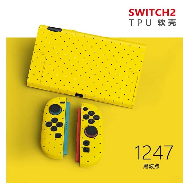 Подходит для чехла Switch 2 с синим горошком, жесткого чехла, защитного чехла для Switch 2 поколения, матового чехла.