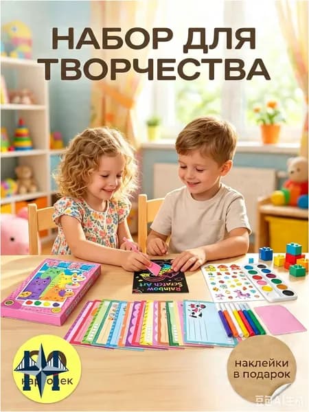 Набор для рисования и творчества, открытки своими руками-рисуем скребком