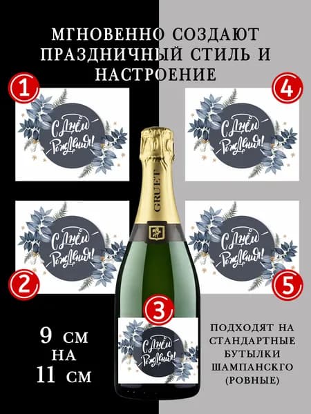 Наклейки на бутылки шампанского