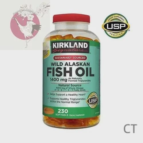 Kirkland Signature Wild Alaskan Fish Oil Омега 3,1400 mg Dietary Supplement, 230 капсул