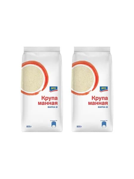 aro Крупа манная, 800 г, 2 шт