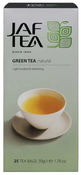Чай JAF TEA Green Natural зелёный, 25 пакетиков