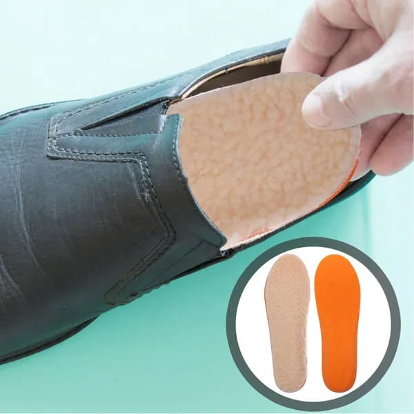 Пара бежевых стельок из искусственной овчины, амортизирующие, массажные, для обуви, размер 40-42