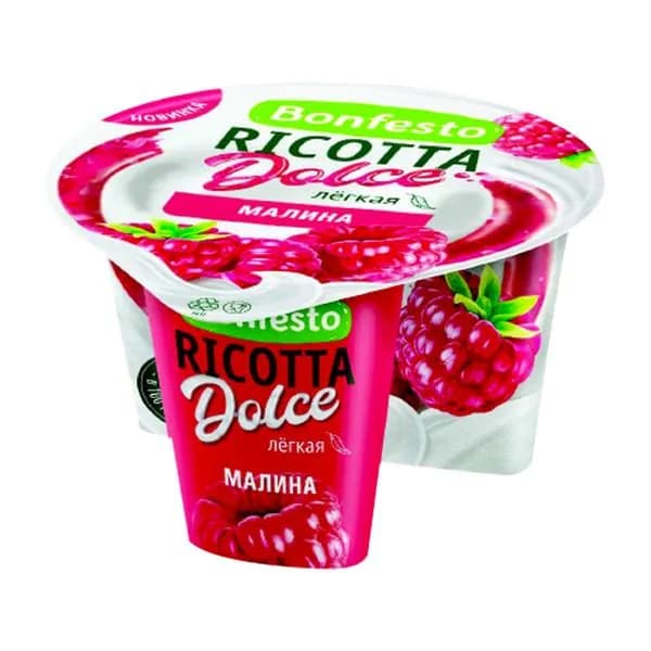 Сыр Bonfesto Рикотта Dolce Малина 40% 125г