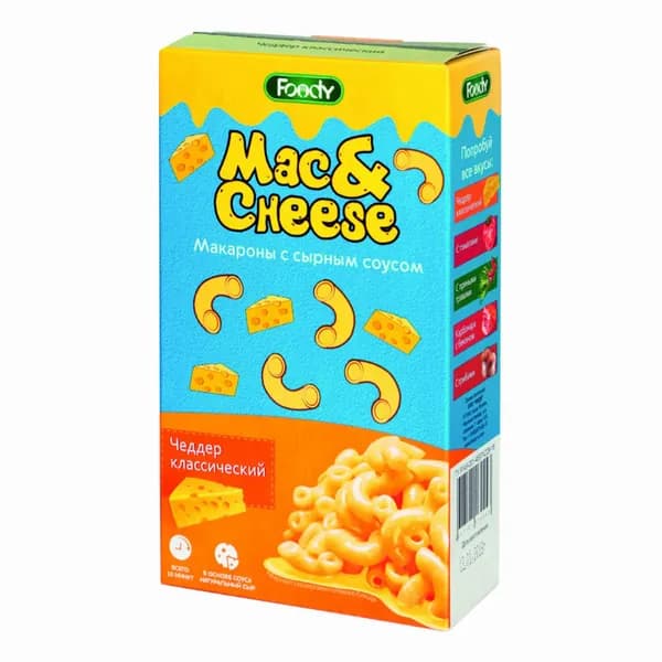 Макаронные изделия Foody с сырным соусом Чеддер Mac&Cheese 143 г