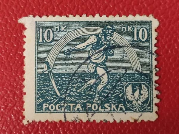 Марки Польша 1921. "Сеятель". Гашение - См фото.