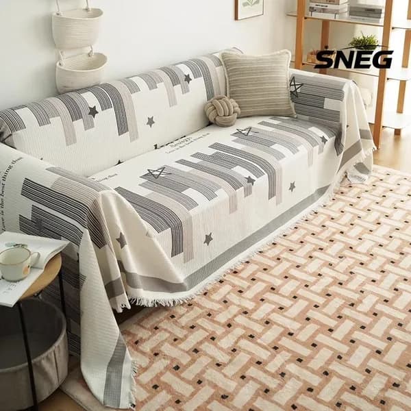Покрывало SNEG CARPET, Лён с размерами: 90 см х 90 см