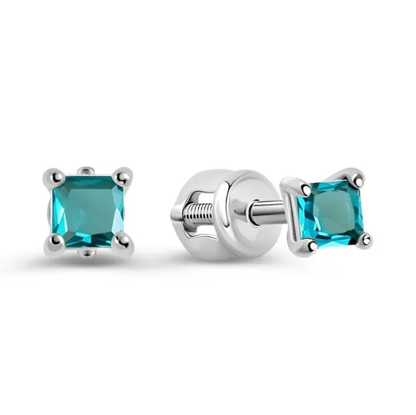 Серьги женские с фианитами серебро 925 пробы 585GOLD